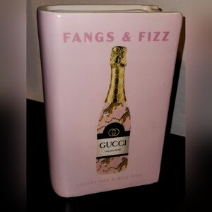 Ceramic Luxury Logo Fangs & Fizz Vase Made In USA